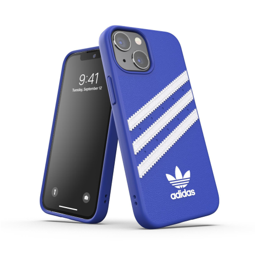 ADIDAS APPLE iPHONE 13 MINI SAMBA CUSTODIA IN TPU E POLIURETANO SIMILPELLLE BIANCOBLU